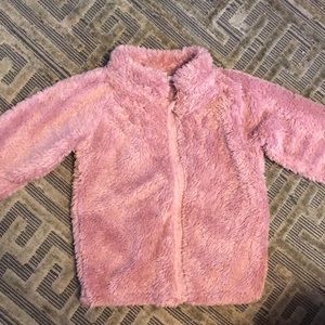 Dusty rose Minymo Teddy bear fleece zip up